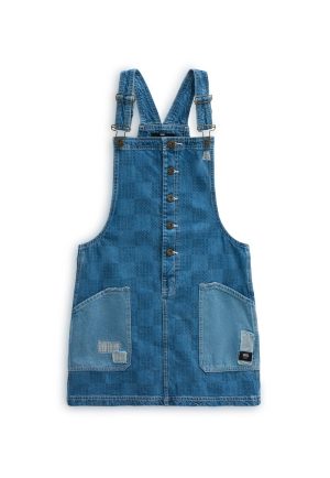 Damen Kleider | Vans MENDED CHECK PINAFORE – Jeanskleid – stone wash/blue denim – EI04743